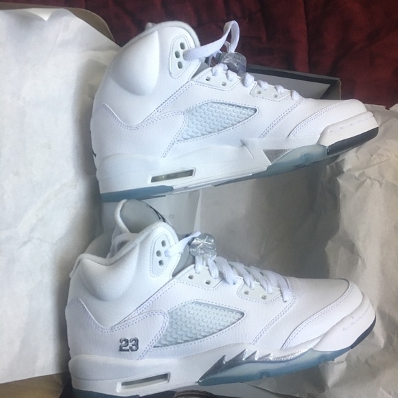 air jordan 5 retro metallic white